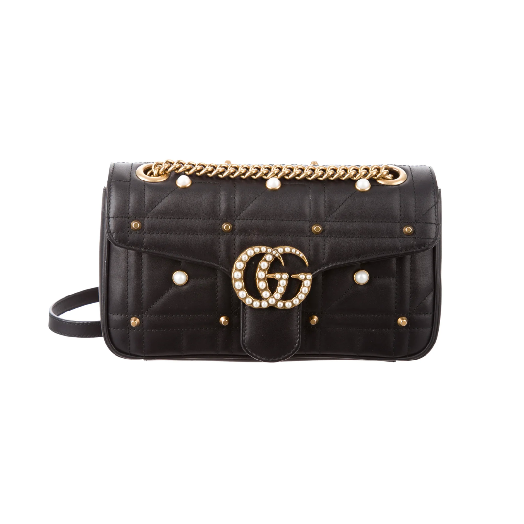 GUCCI GG MARMONT PEARL SHOULDER BAG Front Row Style