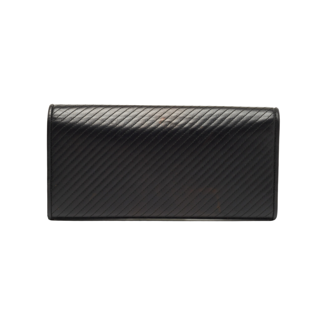 SAINT LAURENT QUILT LEATHER KATE CLUTCH