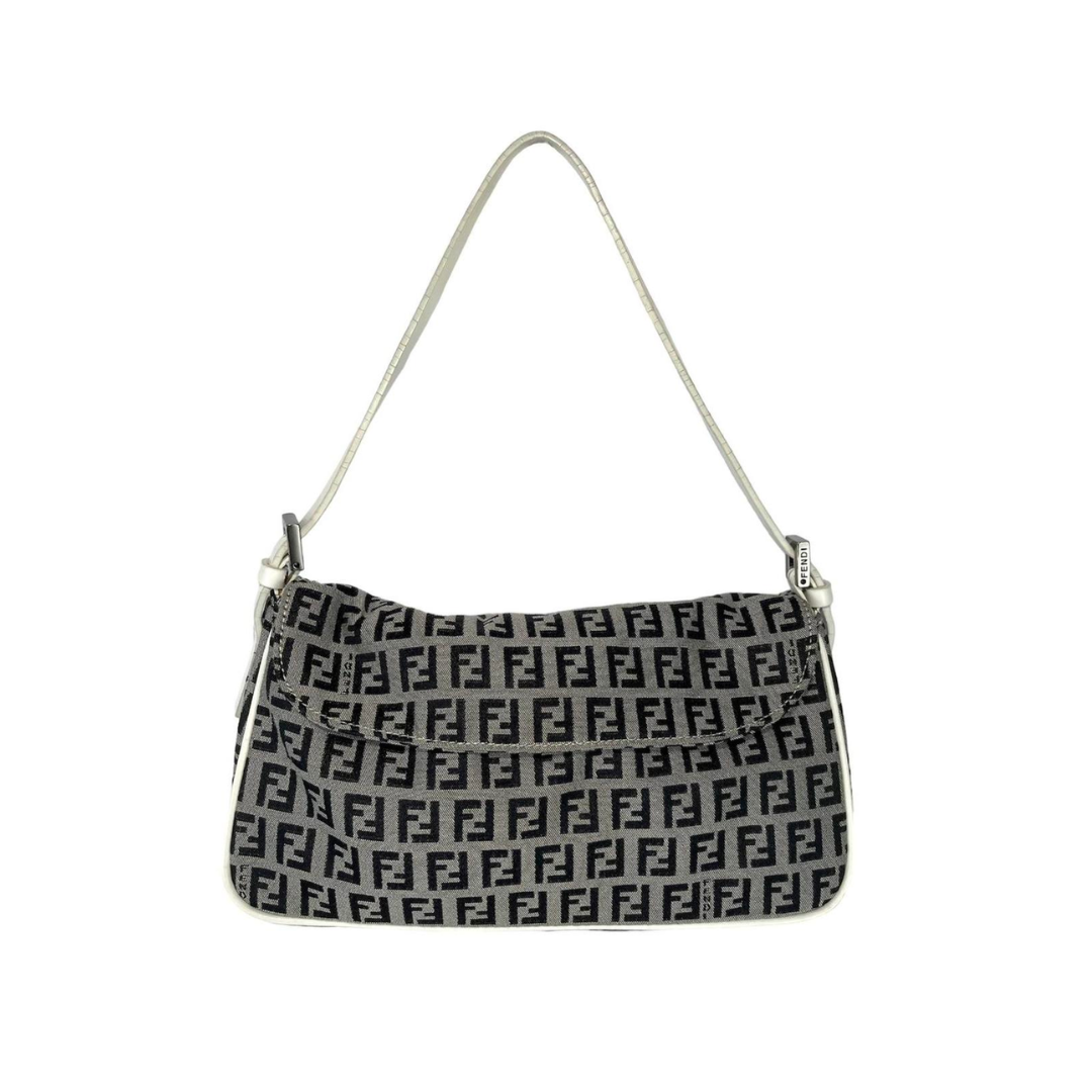 FENDI GREY MONOGRAM BAGUETTE BAG