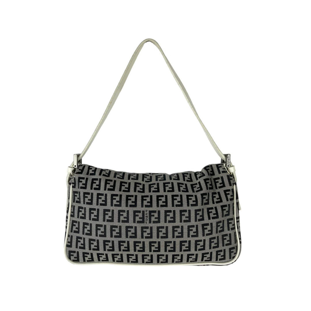 FENDI GREY MONOGRAM BAGUETTE BAG