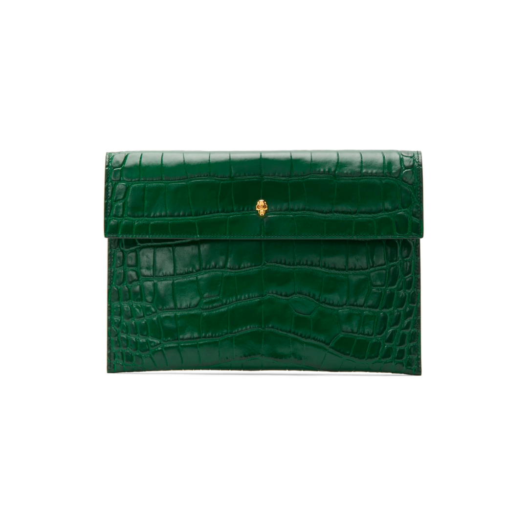 ALEXANDER MCQUEEN CROC SKULL POUCH