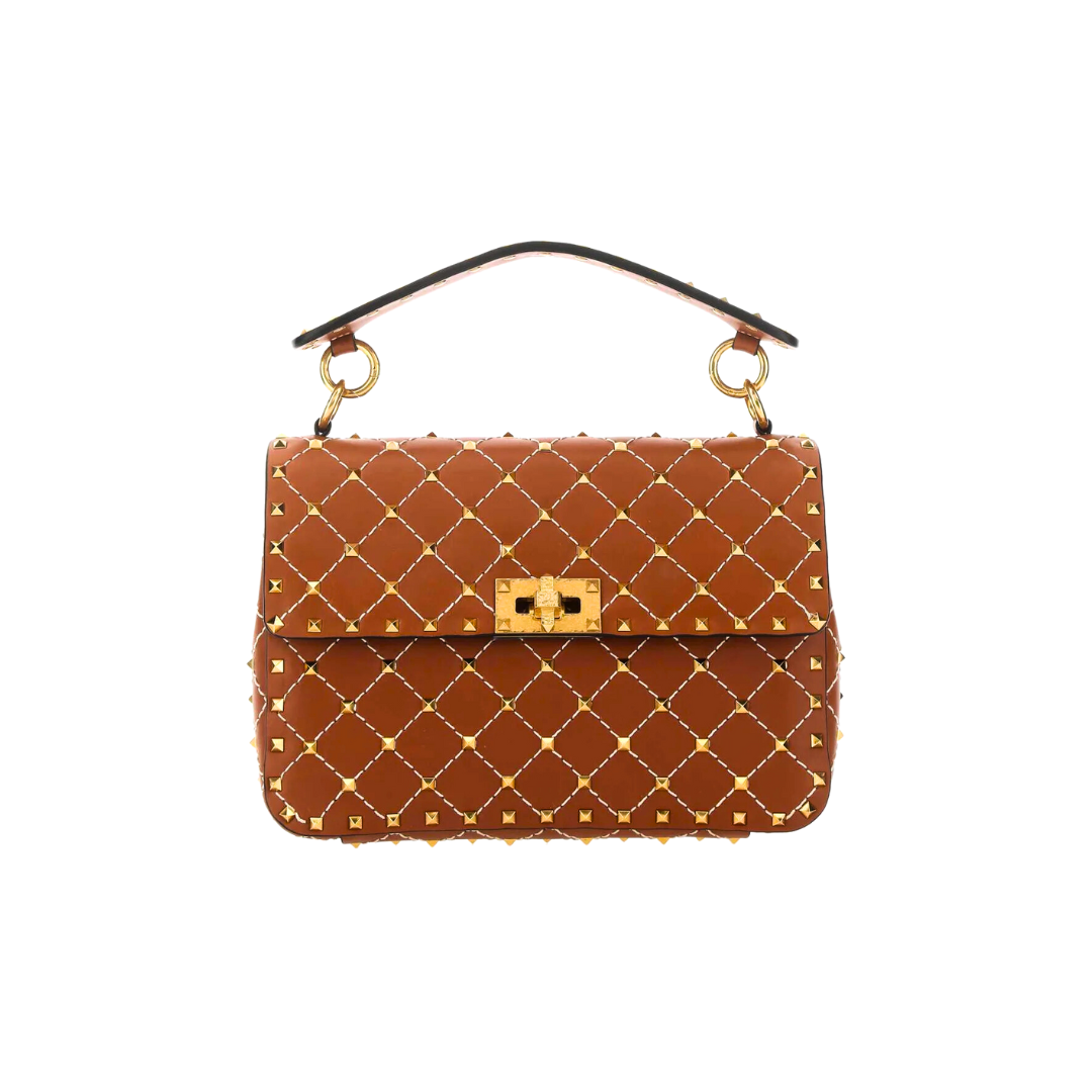 VALENTINO ROCKSTUD SHOULDER BAG (TAN)