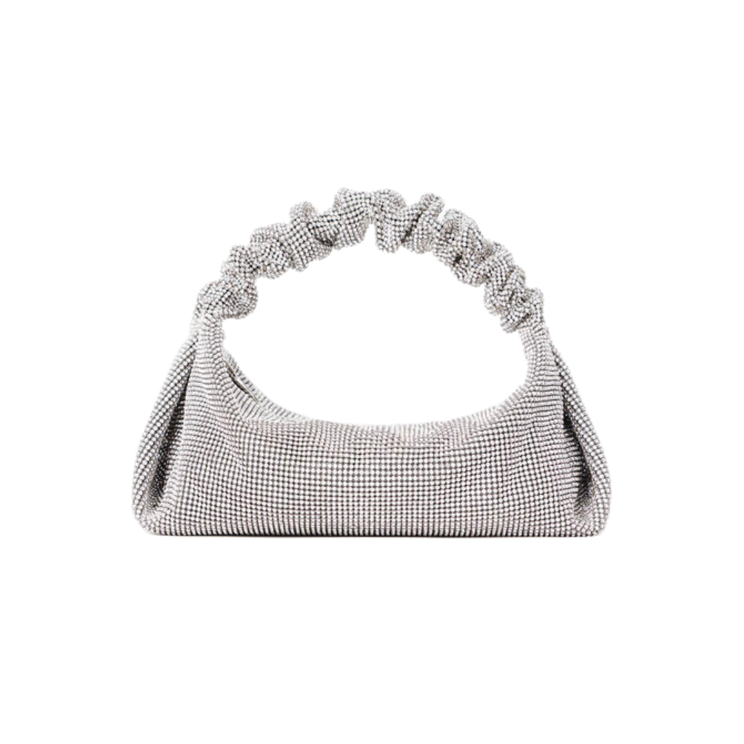 ALEXANDER WANG CRYSTAL MESH SCRUNCHIE BAG Front Row Style