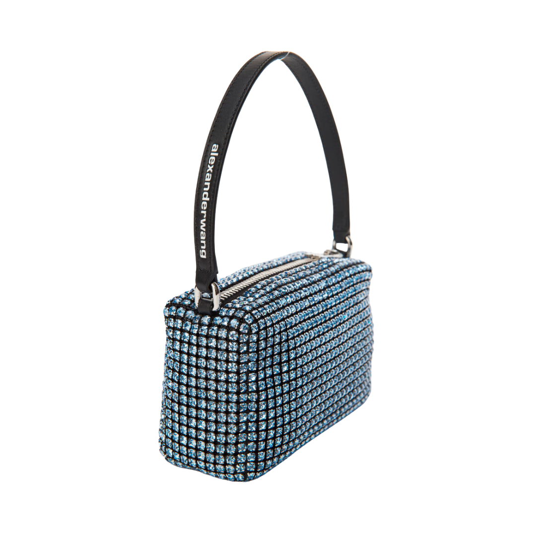 ALEXANDER WANG HEIRESS BAG IN CRYSTAL MESH (BLUE)