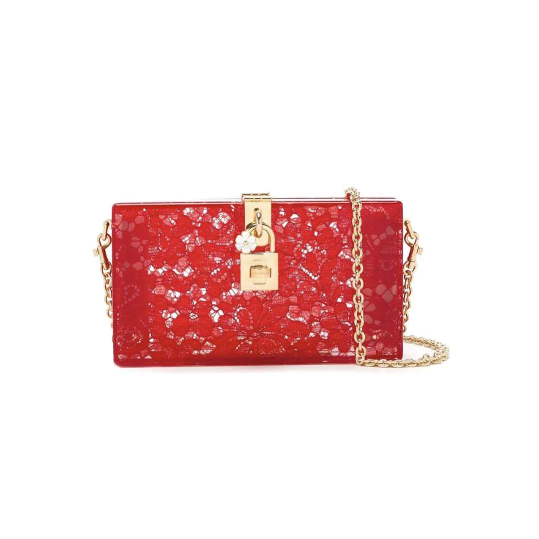 DOLCE AND GABBANA BOX LACE CLUTCH
