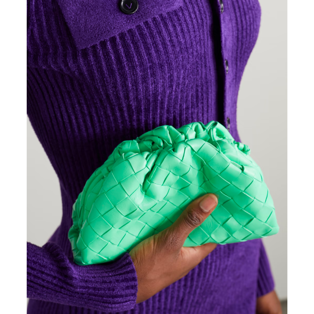 BOTTEGA VENETA MINI WOVEN CLUTCH (MINT)