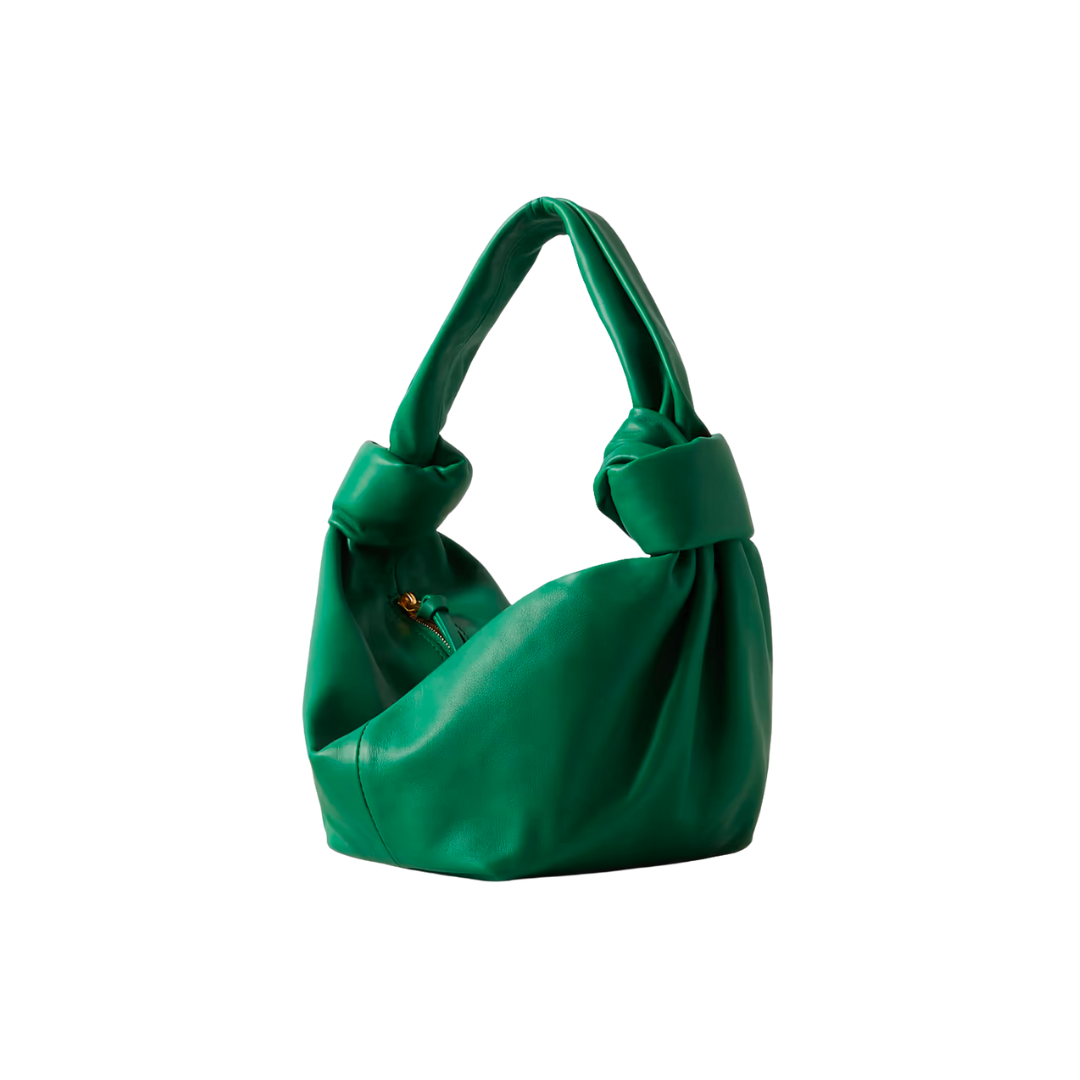 BOTTEGA VENETA MINI KNOTTED LEATHER TOTE (GREEN)