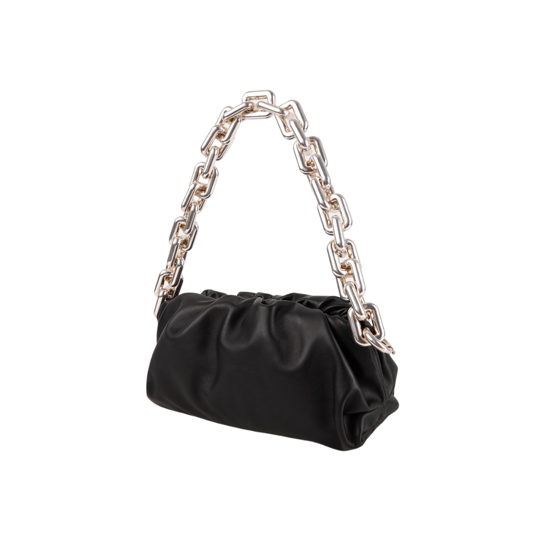 BOTTEGA VENETA CHAIN POUCH BAG (BLACK)