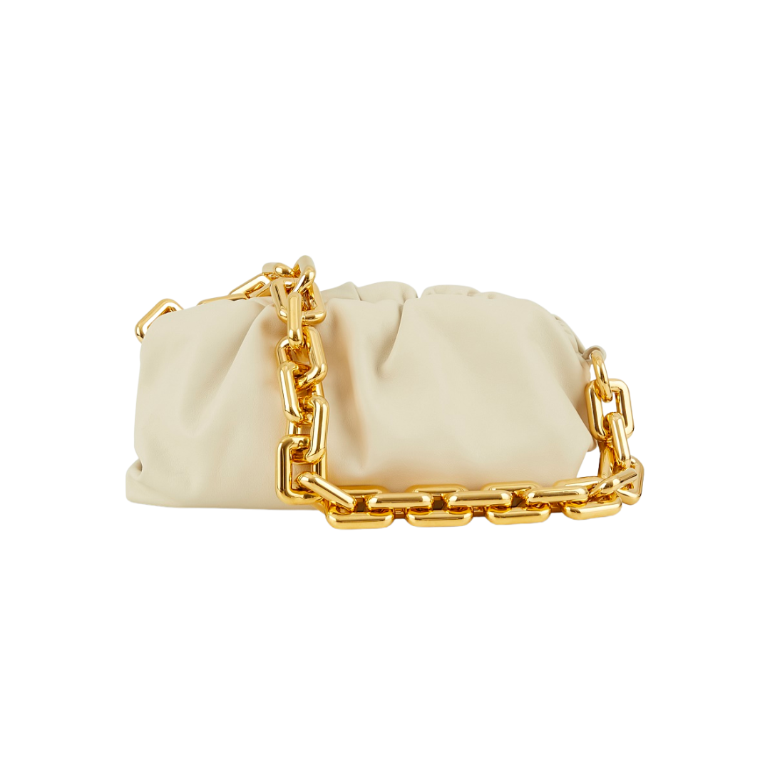 BOTTEGA VENETA CHAIN POUCH BAG (WHITE)