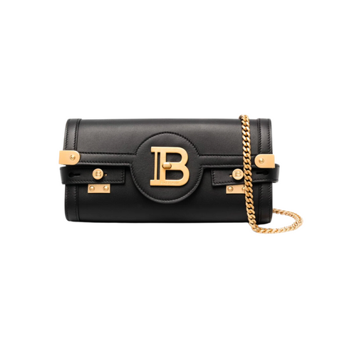 BALMAIN BBUZZ LEATHER CLUTCH BAG