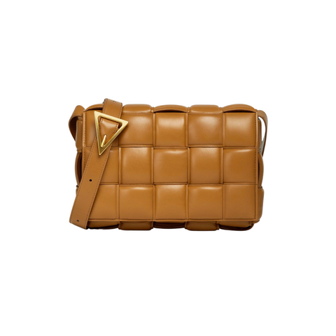 BOTTEGA VENETA CARAMEL PADDED CASSETTE BAG