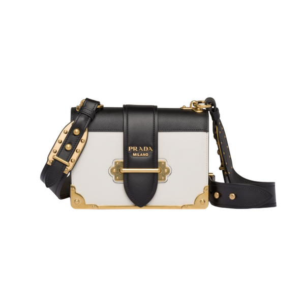 PRADA CAHIER LEATHER SHOULDER BAG