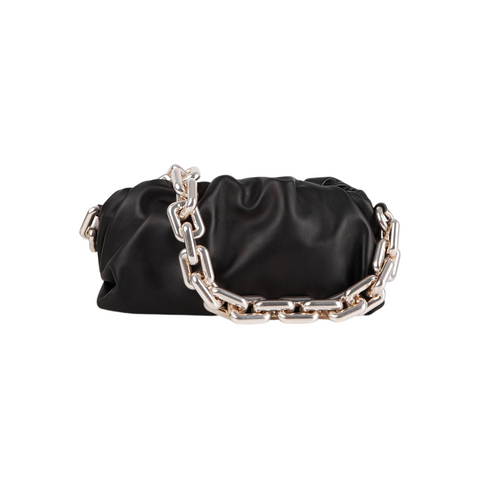 BOTTEGA VENETA CHAIN POUCH BAG (BLACK)