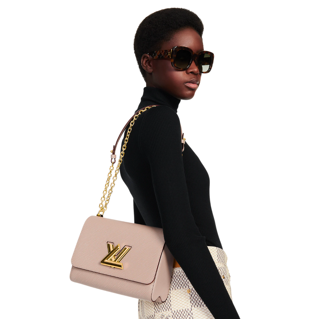Louis Vuitton Calfskin Check Monogram Twist MM Shoulder Bag in 2023